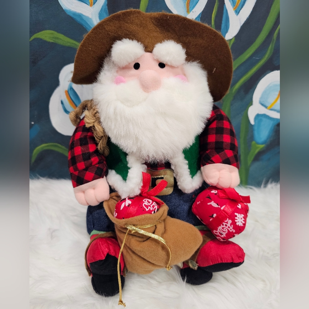 Vintage 1994 International Christmas Silver Co Santa Prospector Plush Doll 12 in
